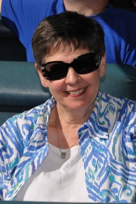 Glynda on board the Silver Vista car