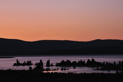 tufa silhouettes on Mono Lake