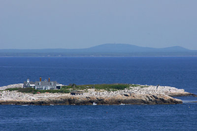 Lighthouse view to Lunging Island and Mt. Agamenticus.