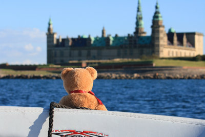 Passing Kronborg castle from the seaside.