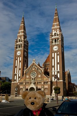 In front of the Dome of Szeged