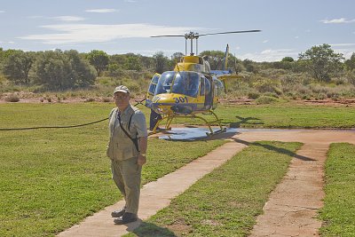 Setting off on a helicoper ride