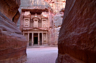 Petra, le khazneh  la sortie du Siq
