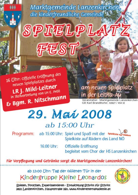 Spielplatzfest mit Spielplatzerffung, 29. Mai 2009