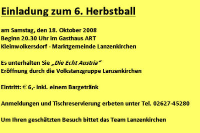 6. Herbstball in Lanzenkirchen, 18. Oktober 2008