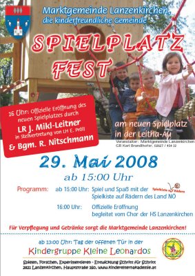 Spielplatzfest mit Spielplatzerffung, 29. Mai 2009
