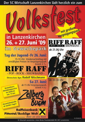 Einladung zum Volksfest 2009 in Lanzenkirchen