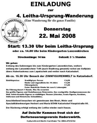 22. Mai 2008: Vom Leitha-Ursprung ins Zinnfigurenmuseum