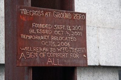 Cross at Ground Zero Sign