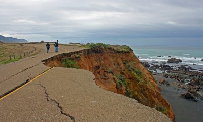 Blow-out on Hwy 1 on the coast located in Mendocino, County California