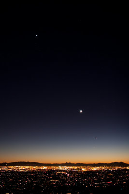 Four Planets and the Moon