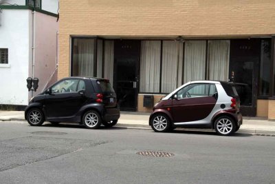 SMART CARS ALL IN A ROW