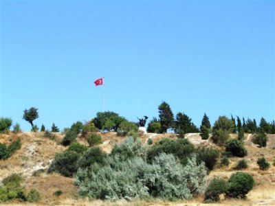 Turkish flag above their positions