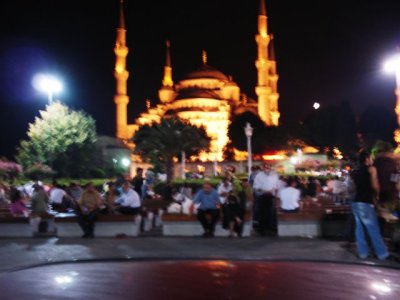 The Blue Mosque under lights 2