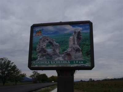 Roman Basilica Highway signage