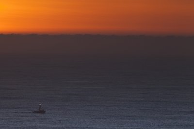 Fishing Boat and Oregon Coast Sunset