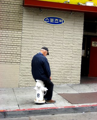 Resting on hydrant #8