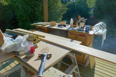 Cooking Breakfast on the New Deck