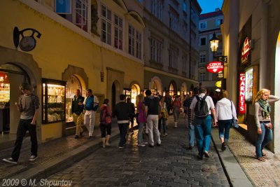 Prague Little Shops at Night