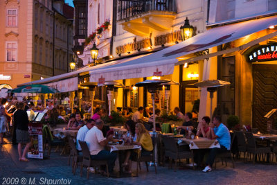 Prague Cafe at Night