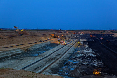 The lignite mine in dusk