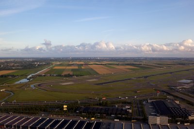 View west during our take off from runway 24 Schiphol