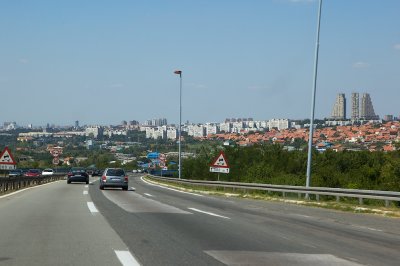 Looking over Belgrade from the east. A magnificent view from the road.