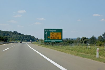 The highway, east of Belgrade. Very good and quick road.