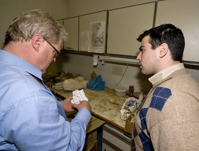 Dick Mol teaching to Giorgos of the University of Thessaloniki