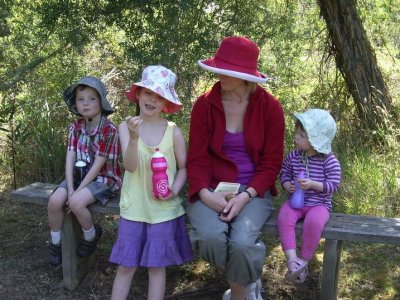 Afternoon tea on a shady bench