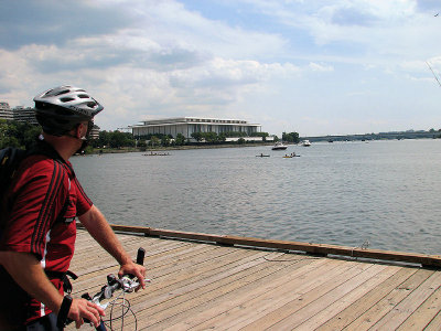 Lindsay looking towards Kennedy Center