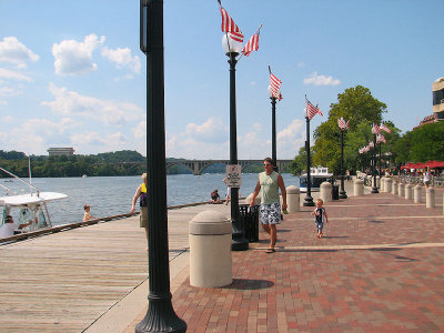 Potomac River towards Key Bridge in Georgetown