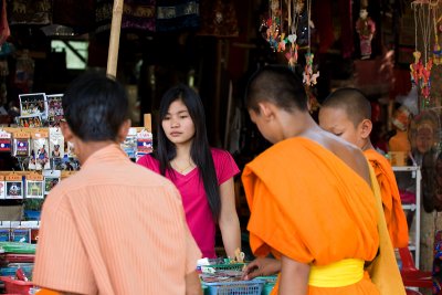Shoppers at the Golden Triangle, Laos