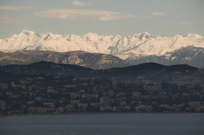 Plastered peaks across Cannes Bay
