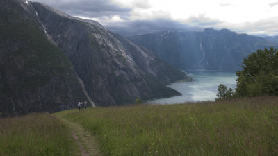 Eidfjord from saetre, with sunbeam