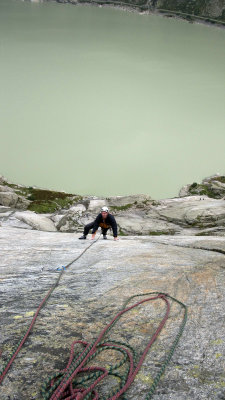Slab climbing, Handegg