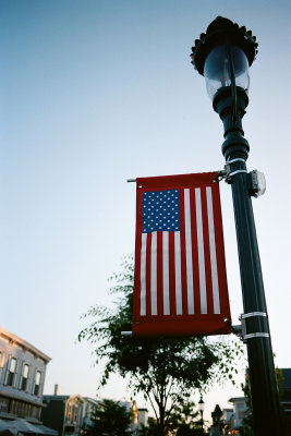 patriotic street lamp