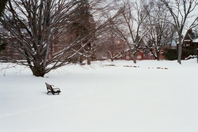 campus under snow
