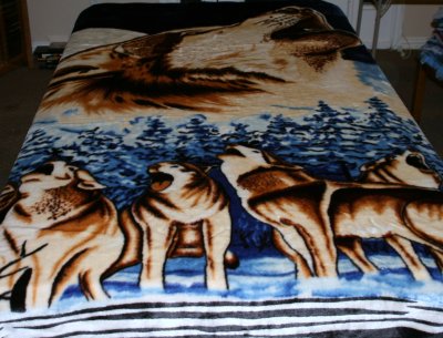 Howling Wolf Queen Size China Mink Blanket-No More Extras Available