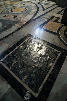 Worn marble in St Peters Basilica, Vatican City - Rome