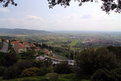 Cortona view south toward Lago Trasimeno