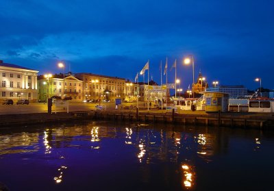 Helsinki by night: the port