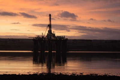 Sunrise over Cromerty Oil Rig