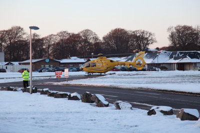 Air Ambulance arriving Raigmore Hospital