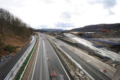 Roadworks at Ballingluig looking south