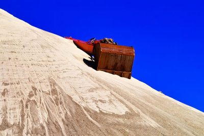 digger bucket and gravel