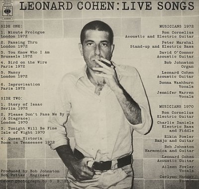 'Live Songs' - Leonard Cohen