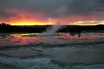 Last Light Over Geysers