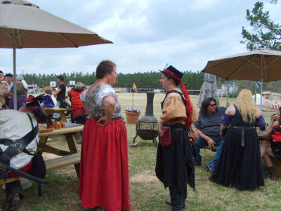 Everybody hanging out at the Gypsy camp