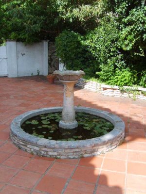 Fountain on the back patio.
